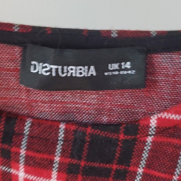 Disturbing "Awkward" red plaid jumper dress - Picture 6 of 6